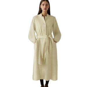 Vintage 1970's long cream Tweed Coat Stunning Long Belted Coat SZ Medium